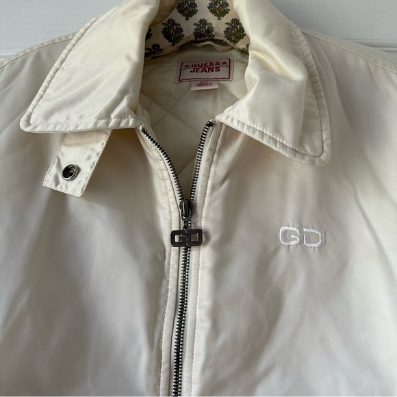 Vintage Guess Jeans Off White Bomber Jacket - Picture 2 of 7